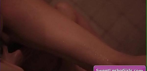 Sexy horny lesbian teens Chloe Cherry, Serene Siren finger fuck deep and lick pussies in the shower deep and tender